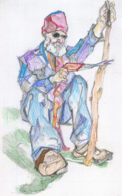 Jesse Sawing Walking Stick