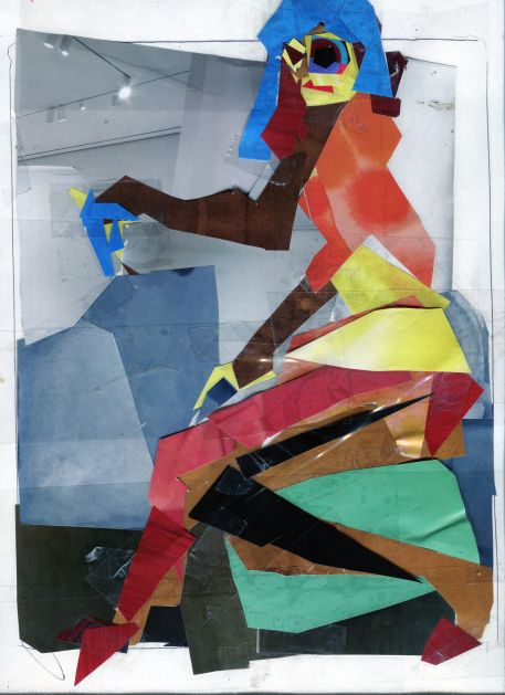 collage made from art news magazines, 9" x 12"