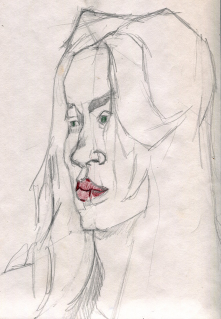 "Charlotte" pencil on paper, 8.5" x 11"