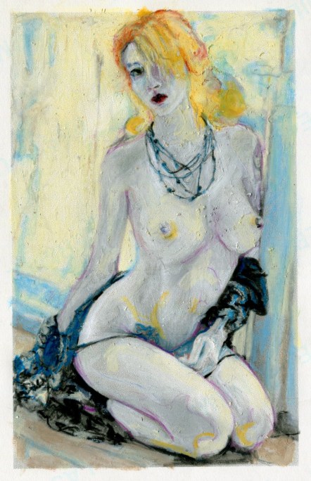 Nude With Necklace and Shawl